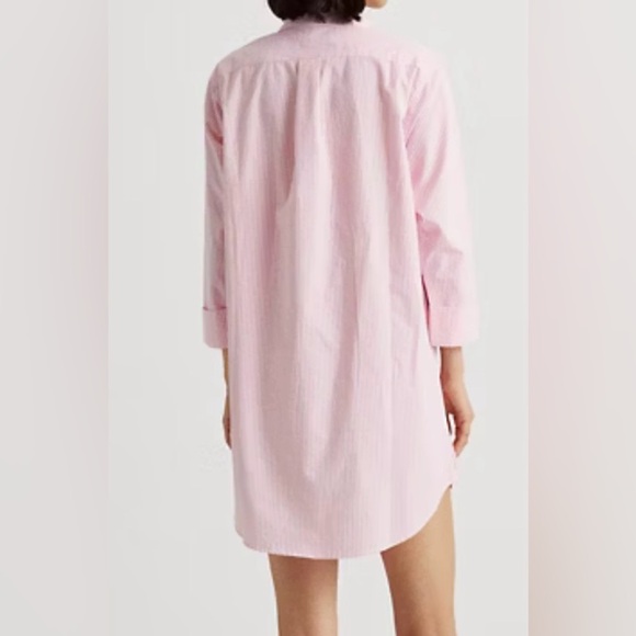 Pink Striped Women's Sleep Shirt Size L - Picture 3 of 10